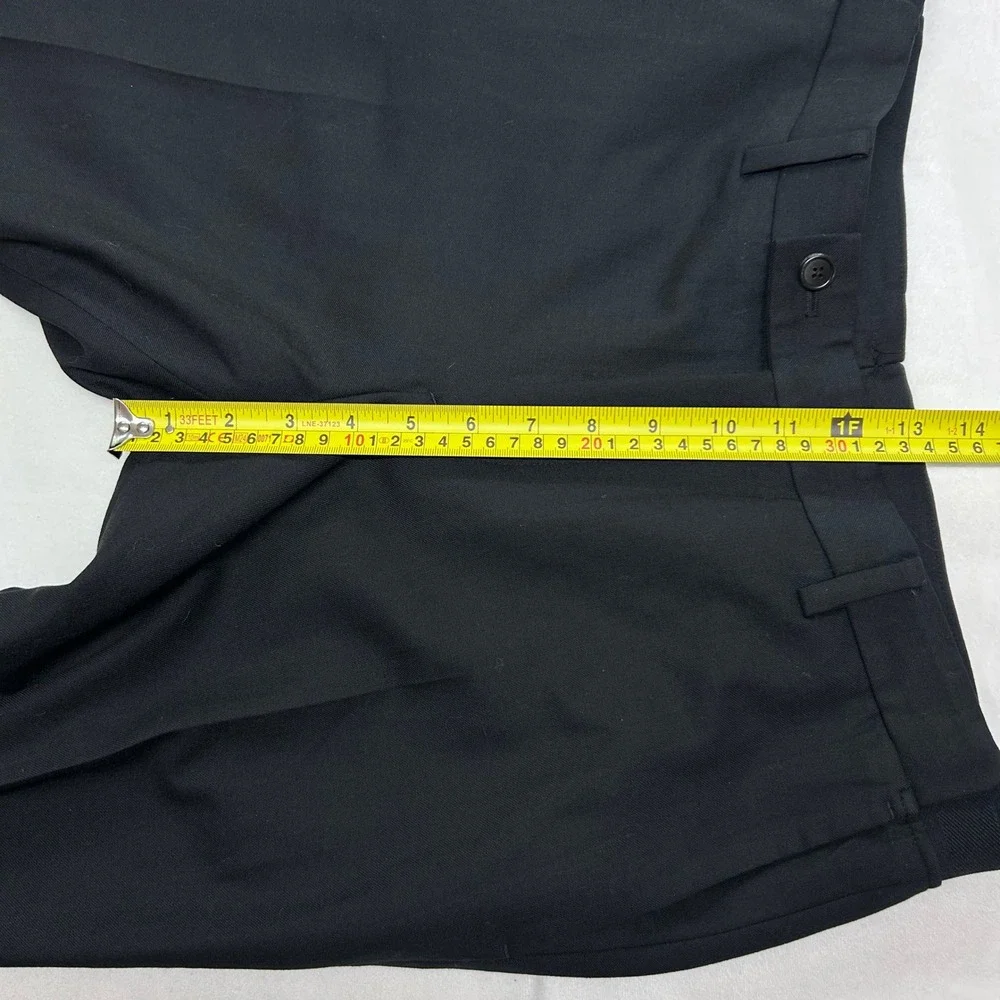 Allegri Milano Mens Black Dress Pants Flat Front Wool Blend Trousers Size 32x27